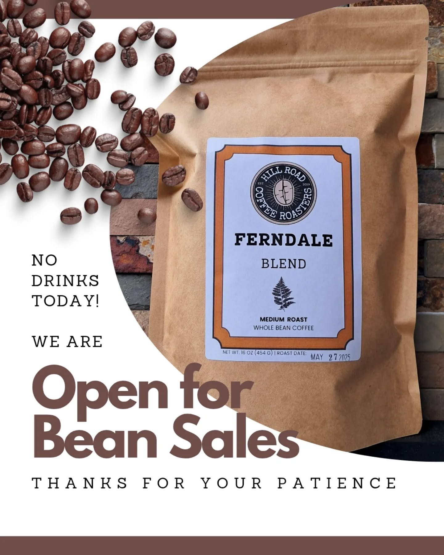 THANK YOU for an uptick in online orders! To fill them, we need all (four) hands on roastery operations. Stop by to grab a bag and cheer us on. Jane will be back behind the bar tomorrow!