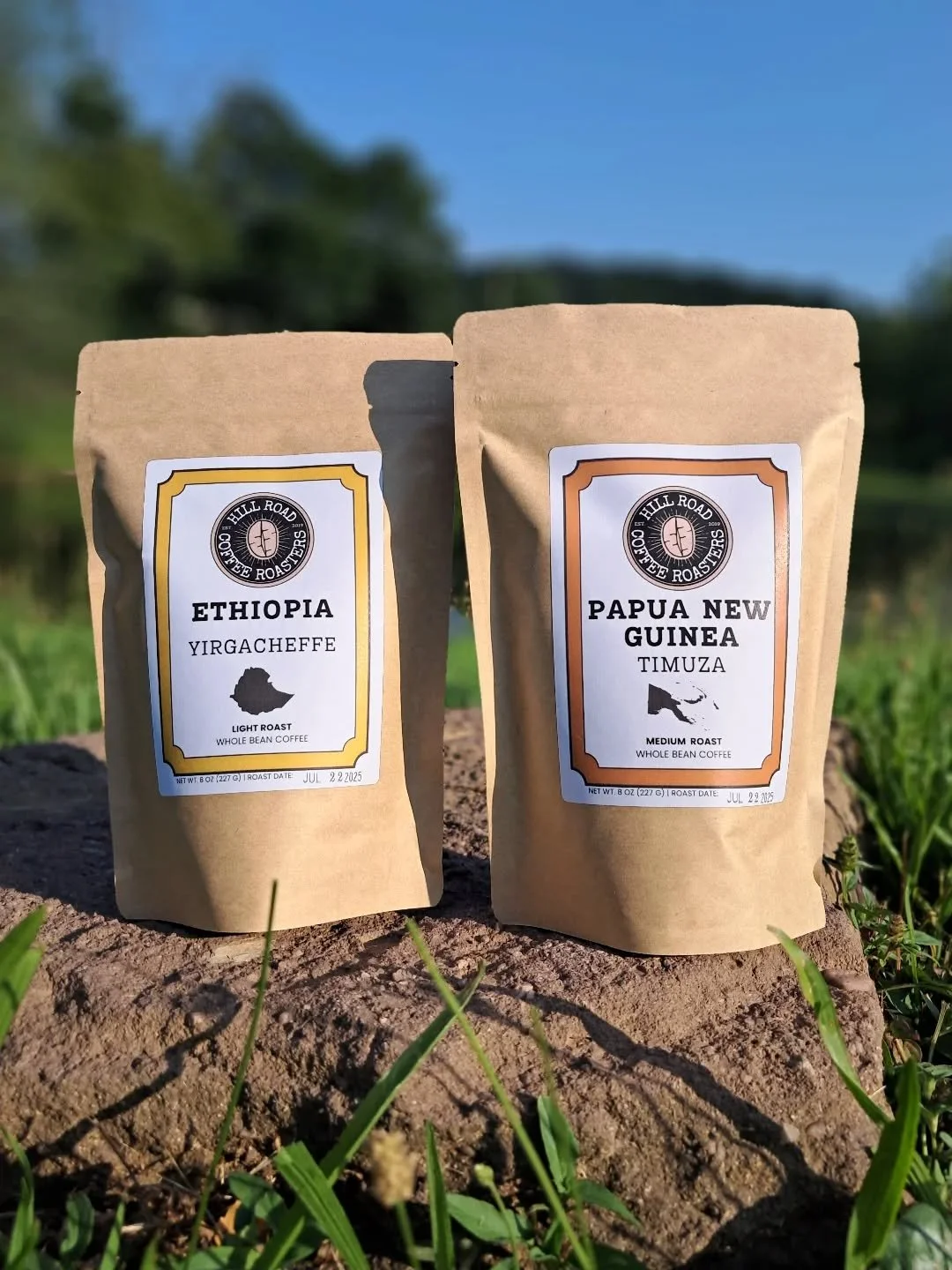 👀👇 Have you tried our latest offerings? ☕️ These two have been delighting our cups this summer.
🇪🇹 Ethiopia Yirgacheffe: a light roast with notes of black tea, raspberry, and peach 🍑 
🇵🇬 Papua New Guinea: a medium roast with notes of toffee, r