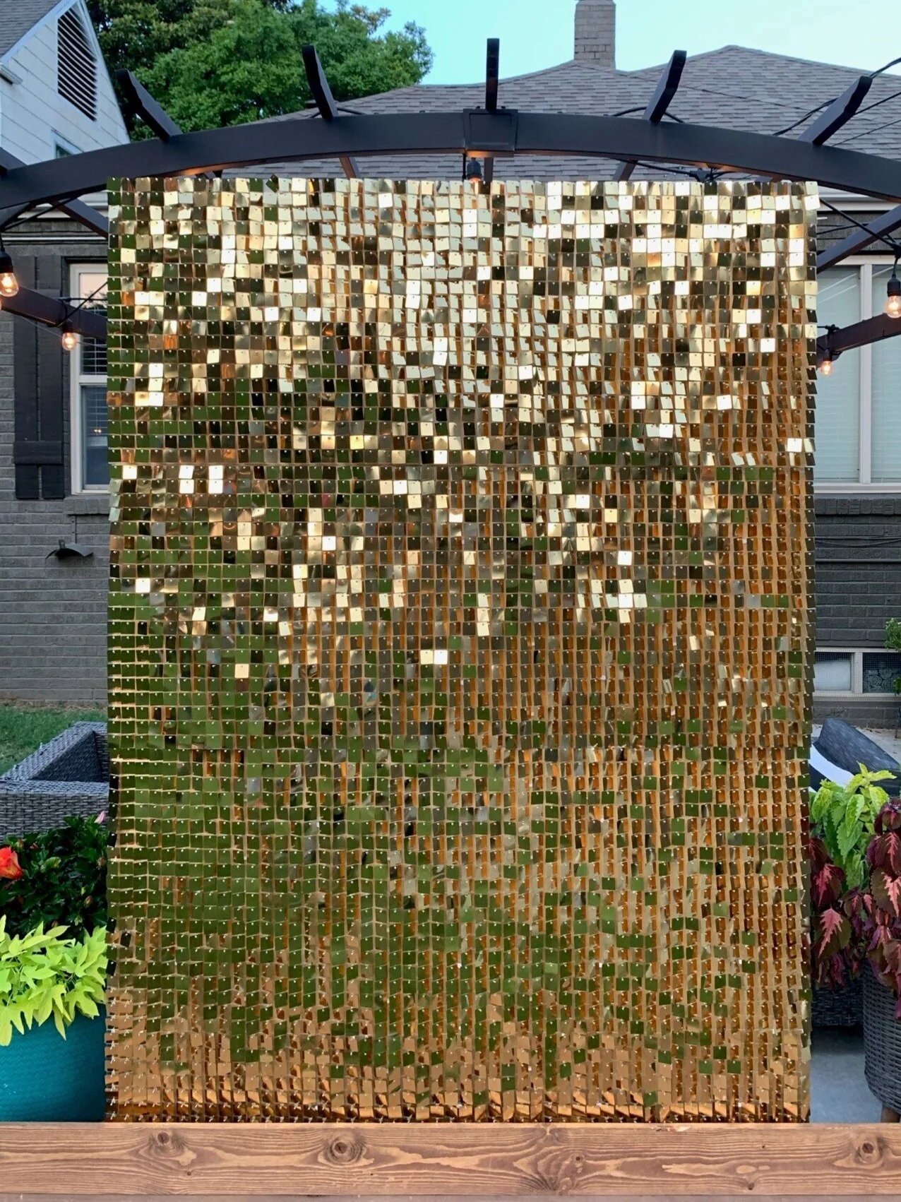 Gold Sequin Backdrop Decorative Wall For Rent Tulsa Oklahoma