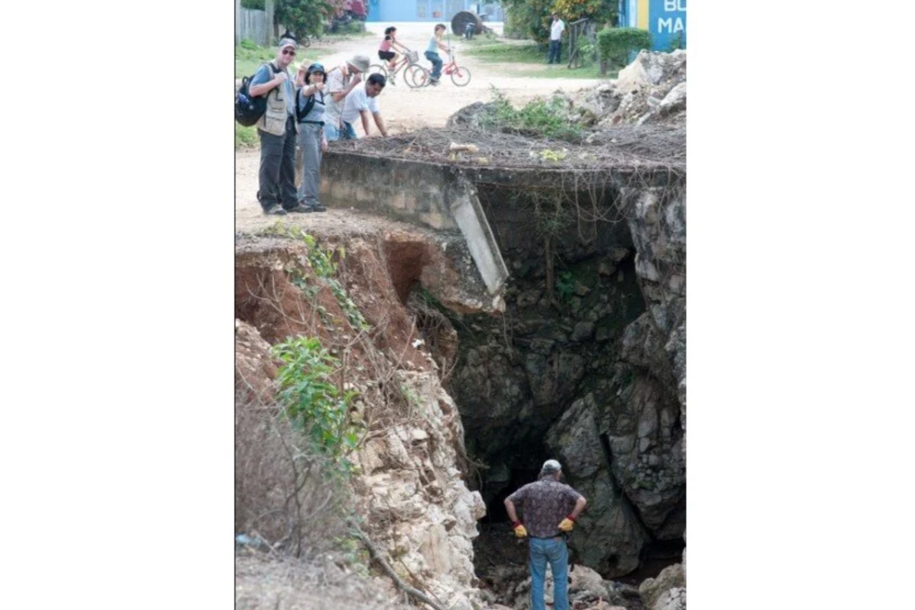  The town’s one drainage channel. a karst cave 