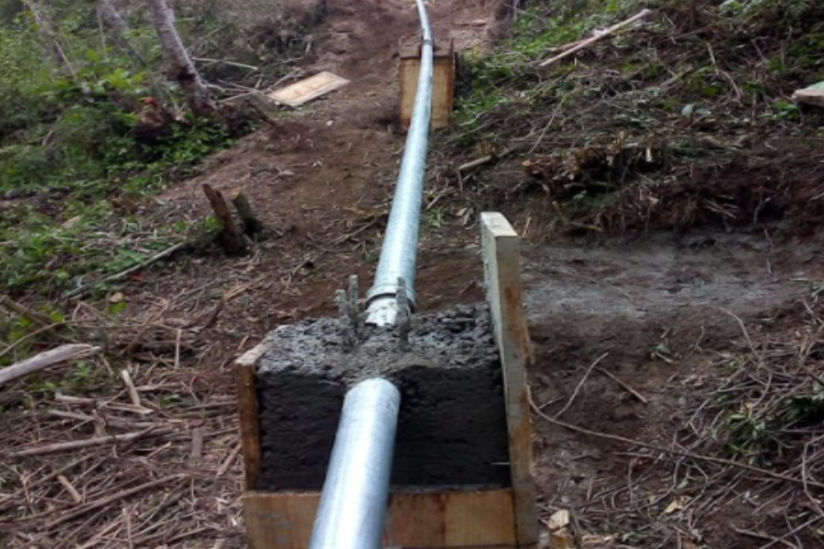 Phase 1: New water line from pump house to village