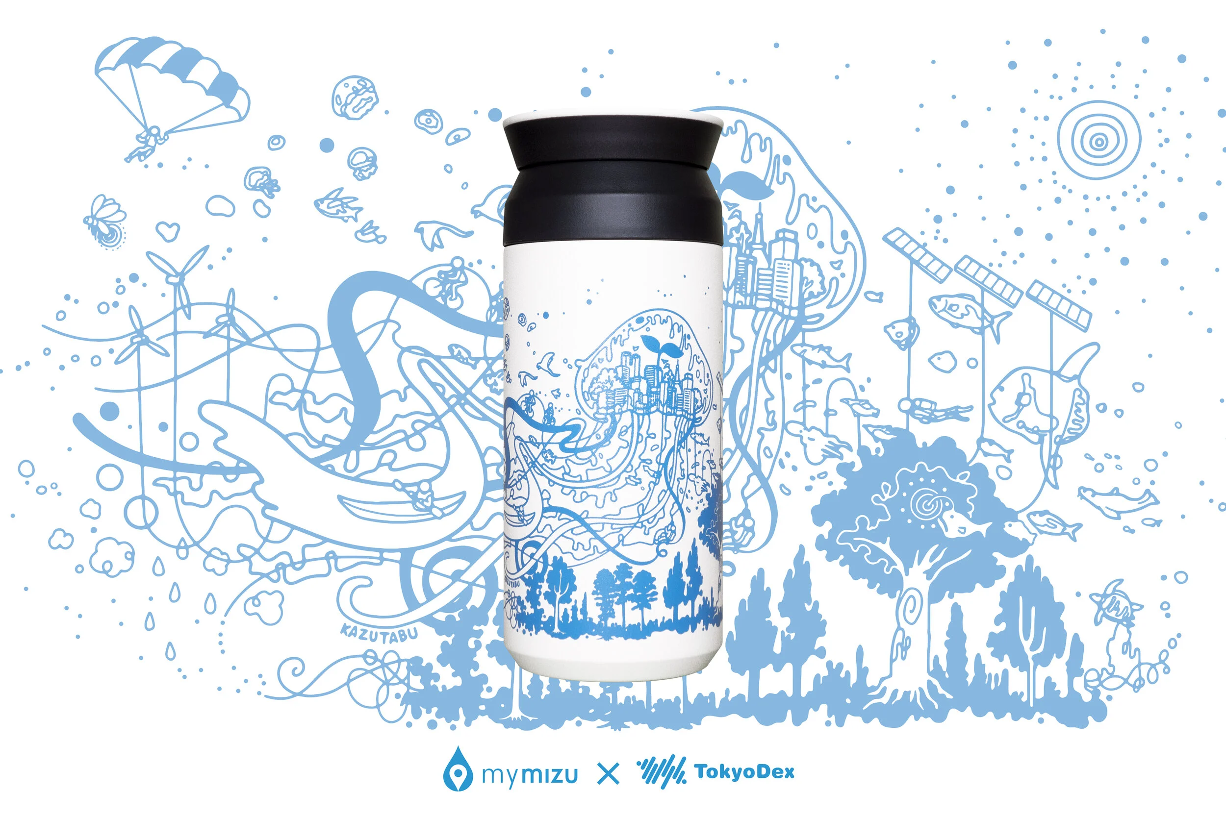 100人以上のメンバーで共同制作。ソーシャルチェンジを目指すマイボトル「TokyoDex × mymizu」コラボレーションアートボトルを発表。