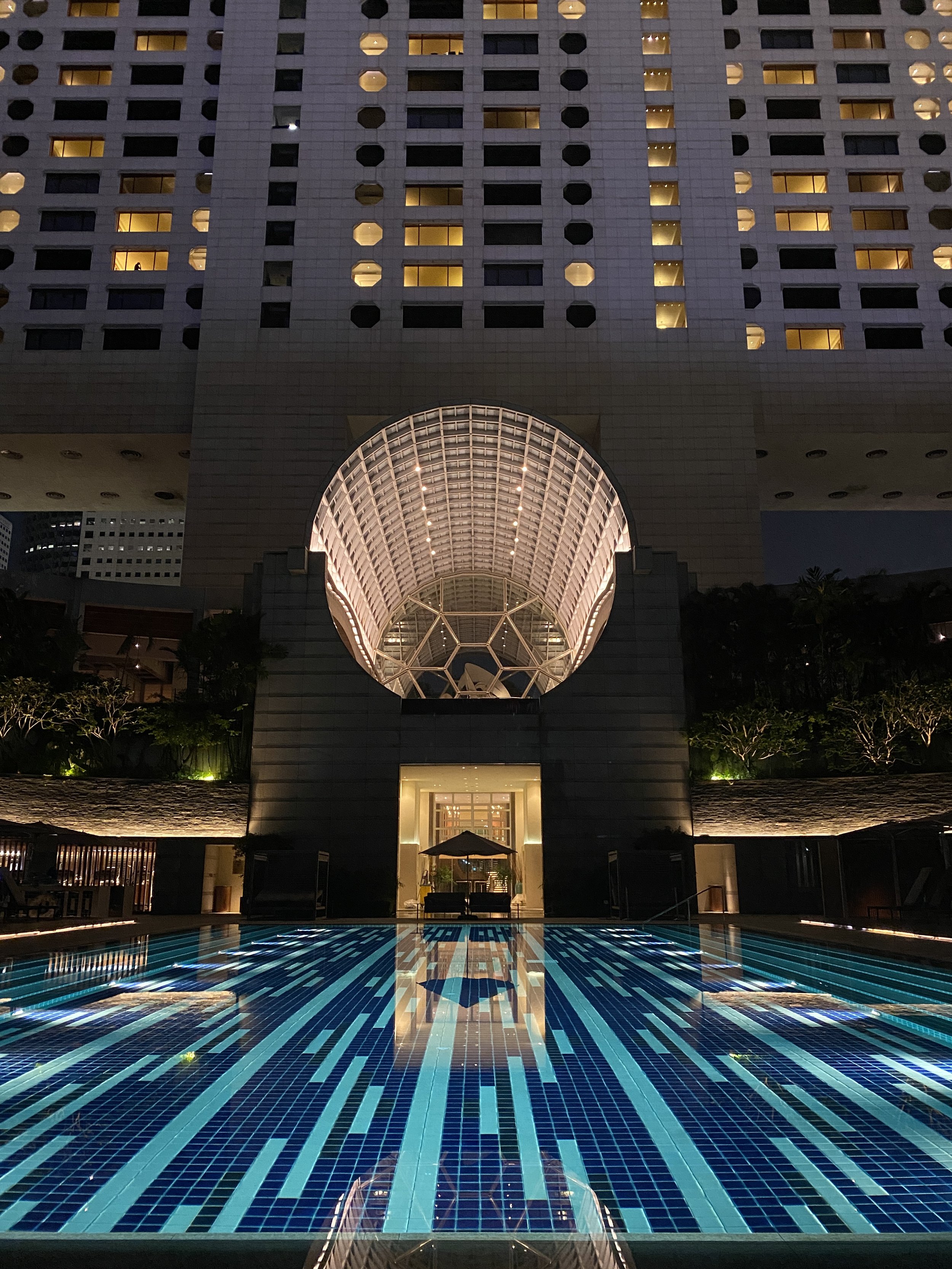 Pool and Hotel at night.JPG