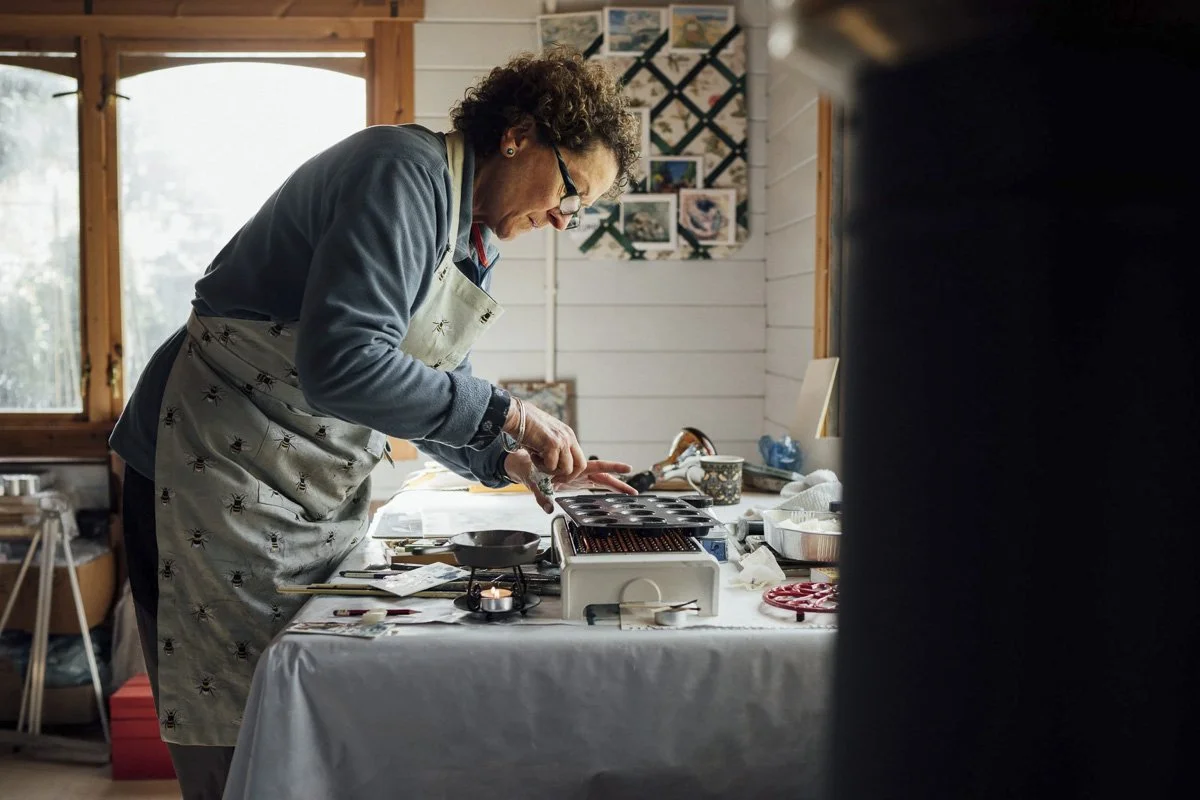 Louise Pilditch at work in her studio