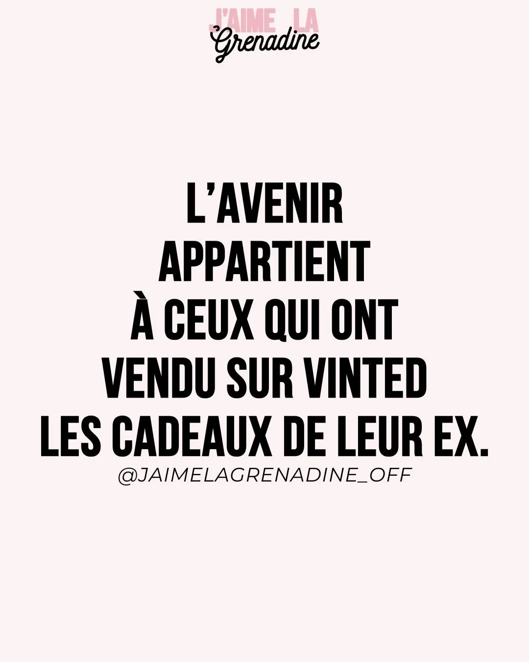 L'avenir appartient &agrave; ceux qui ont vendu sur vinted les cadeaux de leur ex.
.
#citation #phrasedujour #ruptureamoureuse @vintedfrance