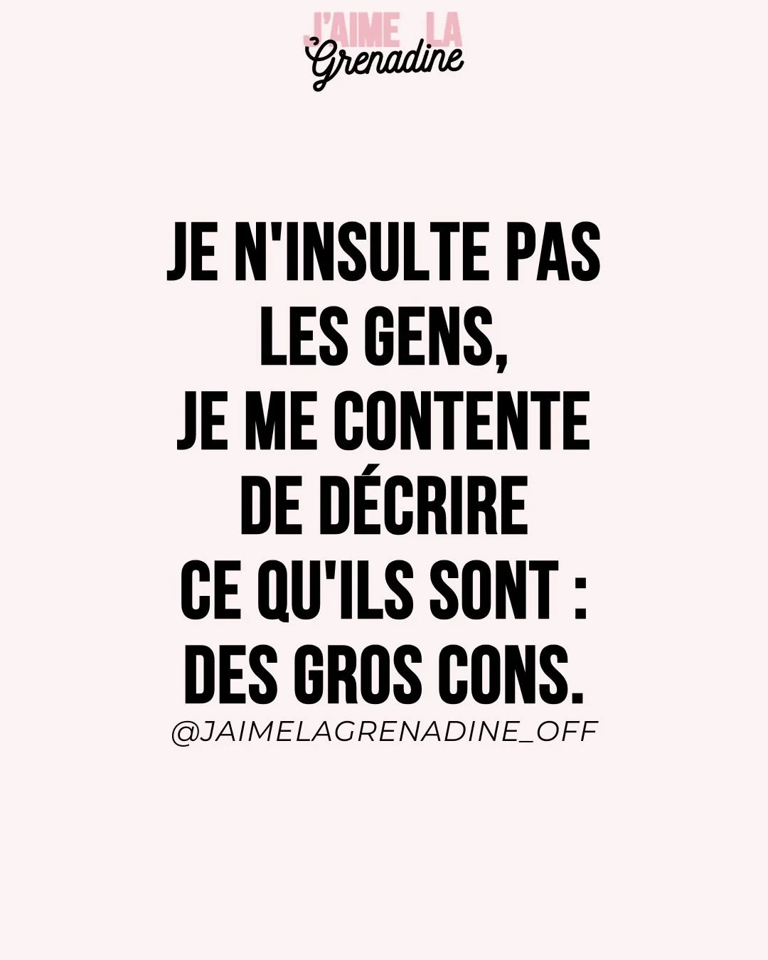 Je n'insulte pas les gens, je me contente de d&eacute;crire ce qu'ils sont : des gros cons.
.
#citation #bonjour #antisocial