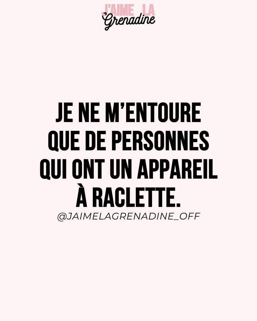Je ne m'entoure que de personnes qui ont un appareil &agrave; raclette.
.
#citation #fromage #amitie