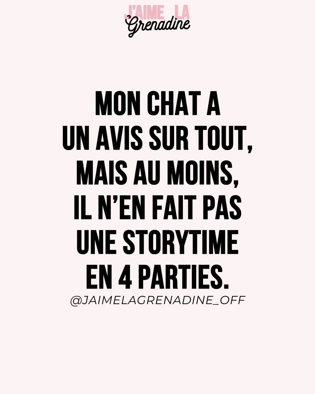 Mon chat a un avis sur tout, mais au moins, il n'en fait pas une storytime en 4 parties.
.
#citation #drama #influencerstyle