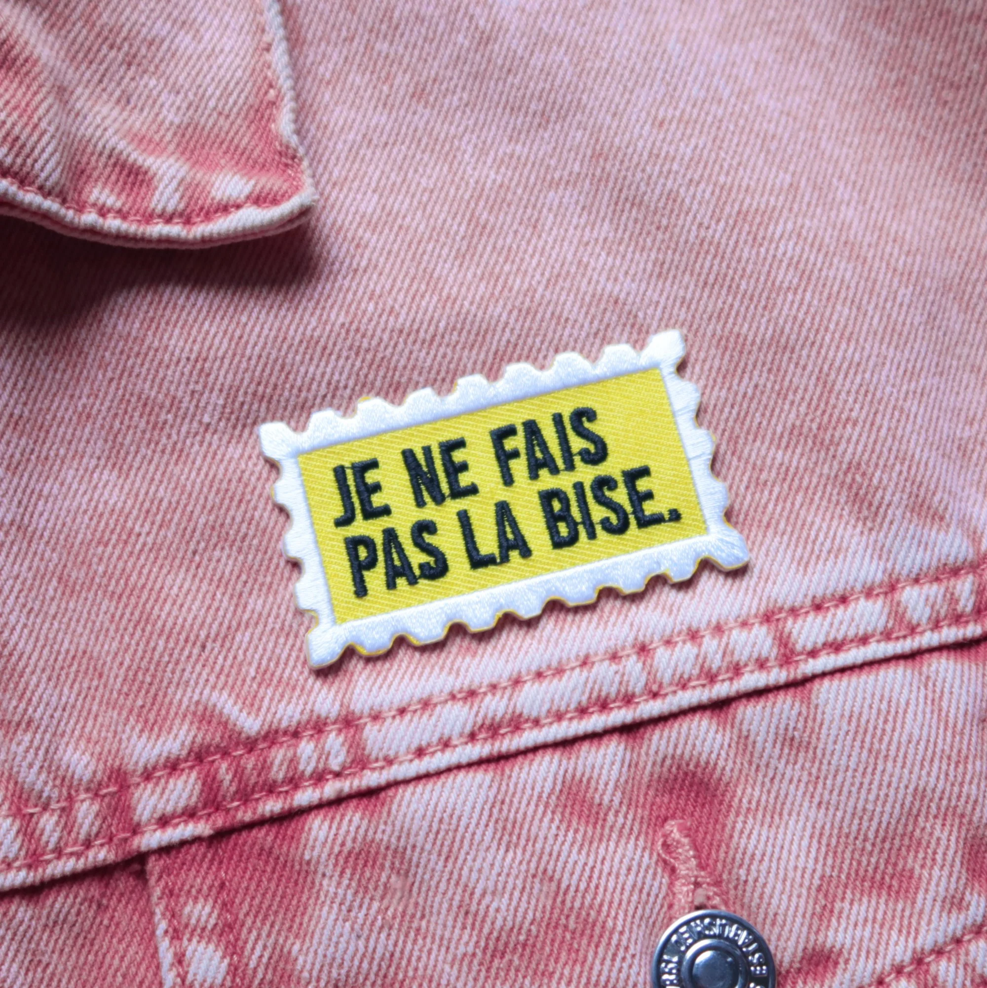 patch écusson je ne fais pas la bise - j'aime la grenadine