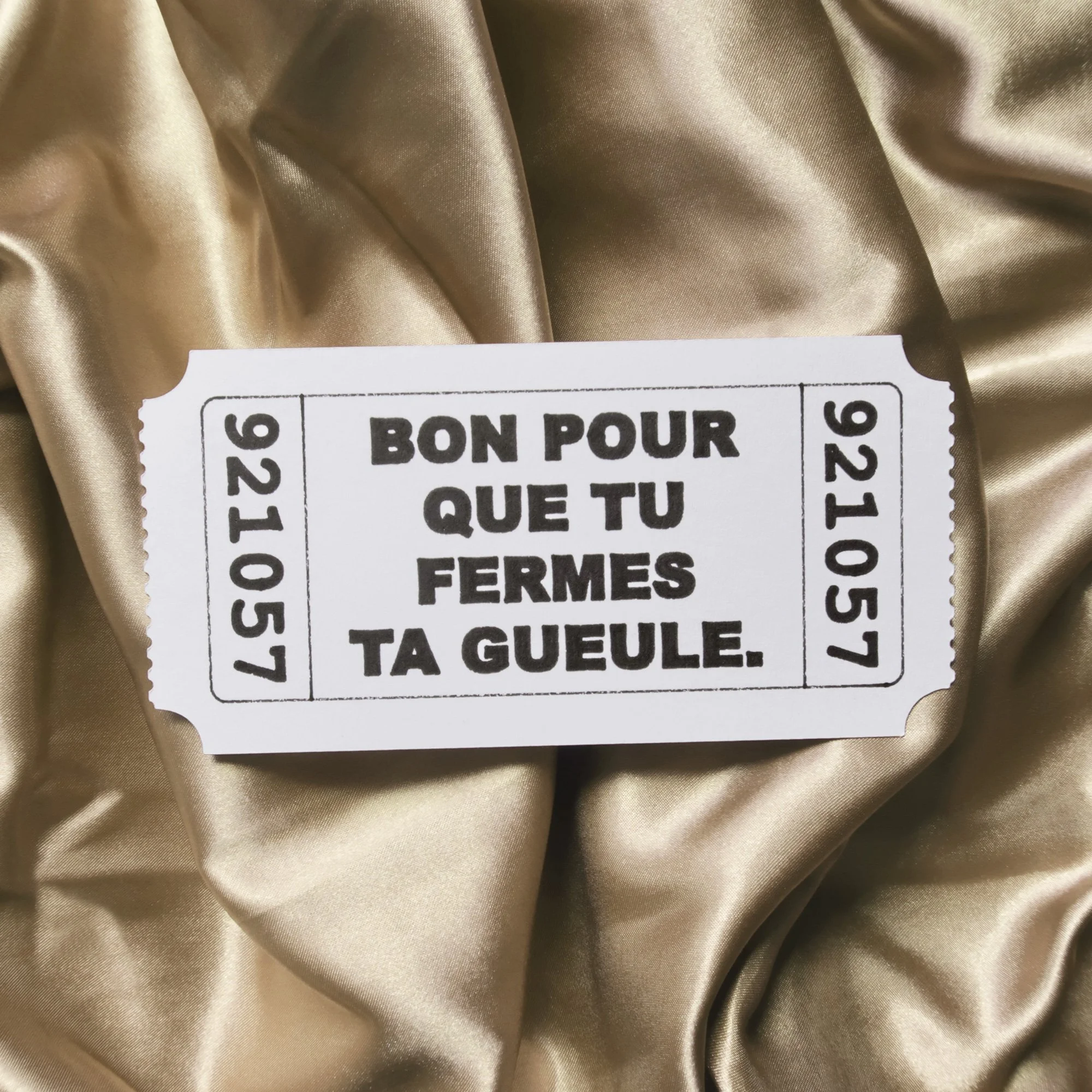 Carte print ticket bon pour que tu fermes ta gueule original - j'aime la grenadine