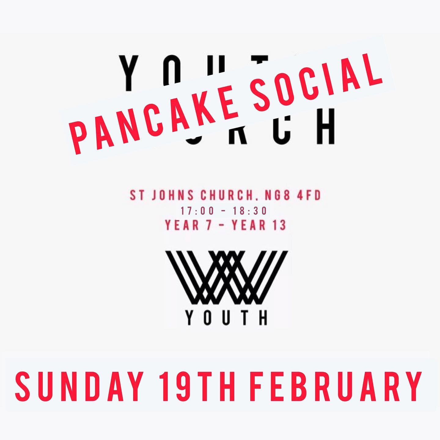 Pancake social at Youth Church on the 19th!