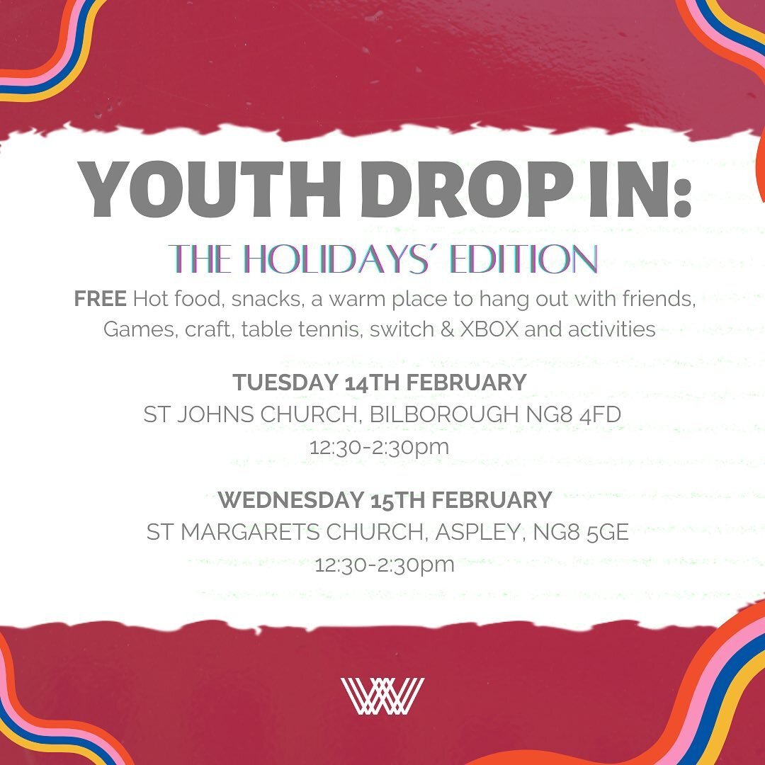 THIS FEBRUARY HALF TERM! 

We know how much everyone enjoys our drop ins so we are doing them during half term. Games, craft, a place to chill&amp;chat and hot food! FREE