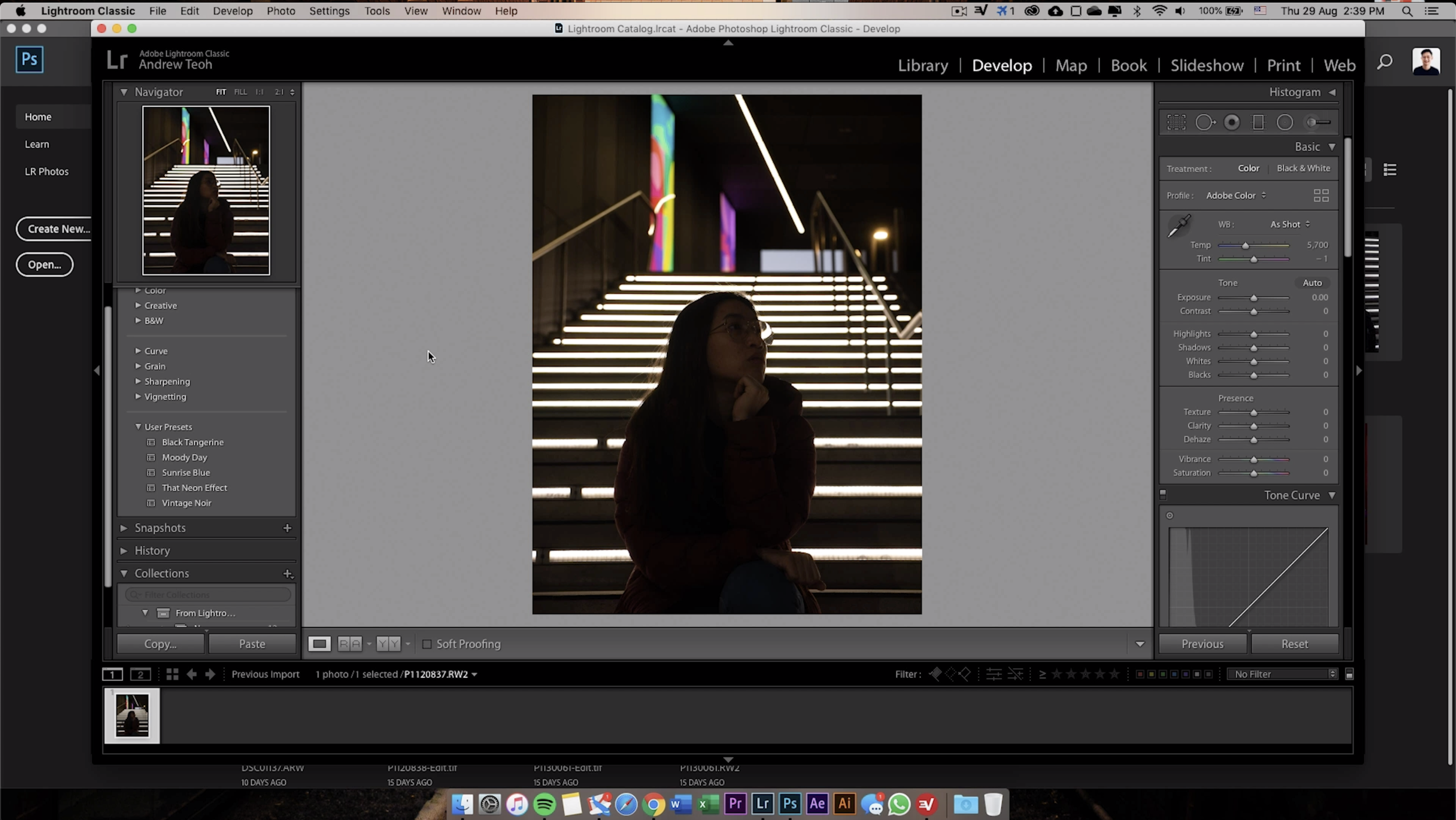 Step 1: Open the desired photo with Lightroom.