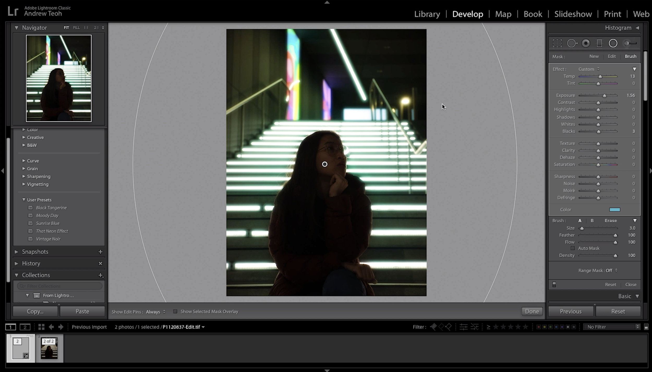 Once you’re done with that, the end result should be like the picture above. However, the model is still too dark due to the underexpose shot.  Don’t worry, the next step will make the whole photo better.