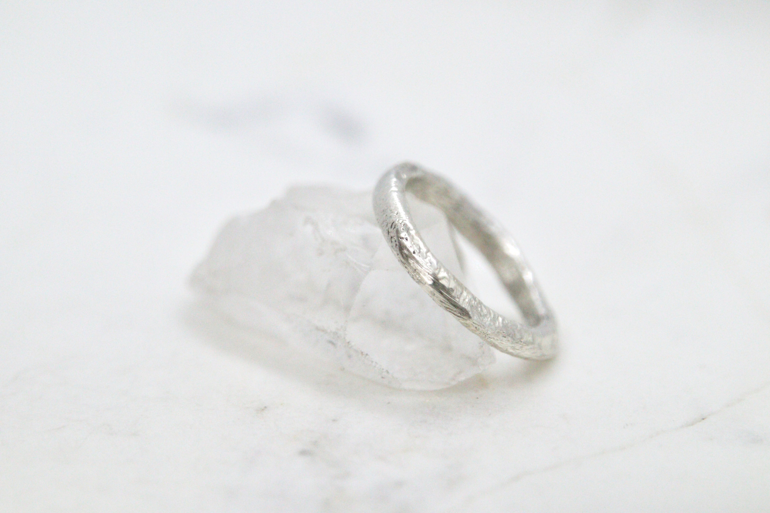 Sterling Silver Organic Formed Stacking Ring/Wedding Ring 