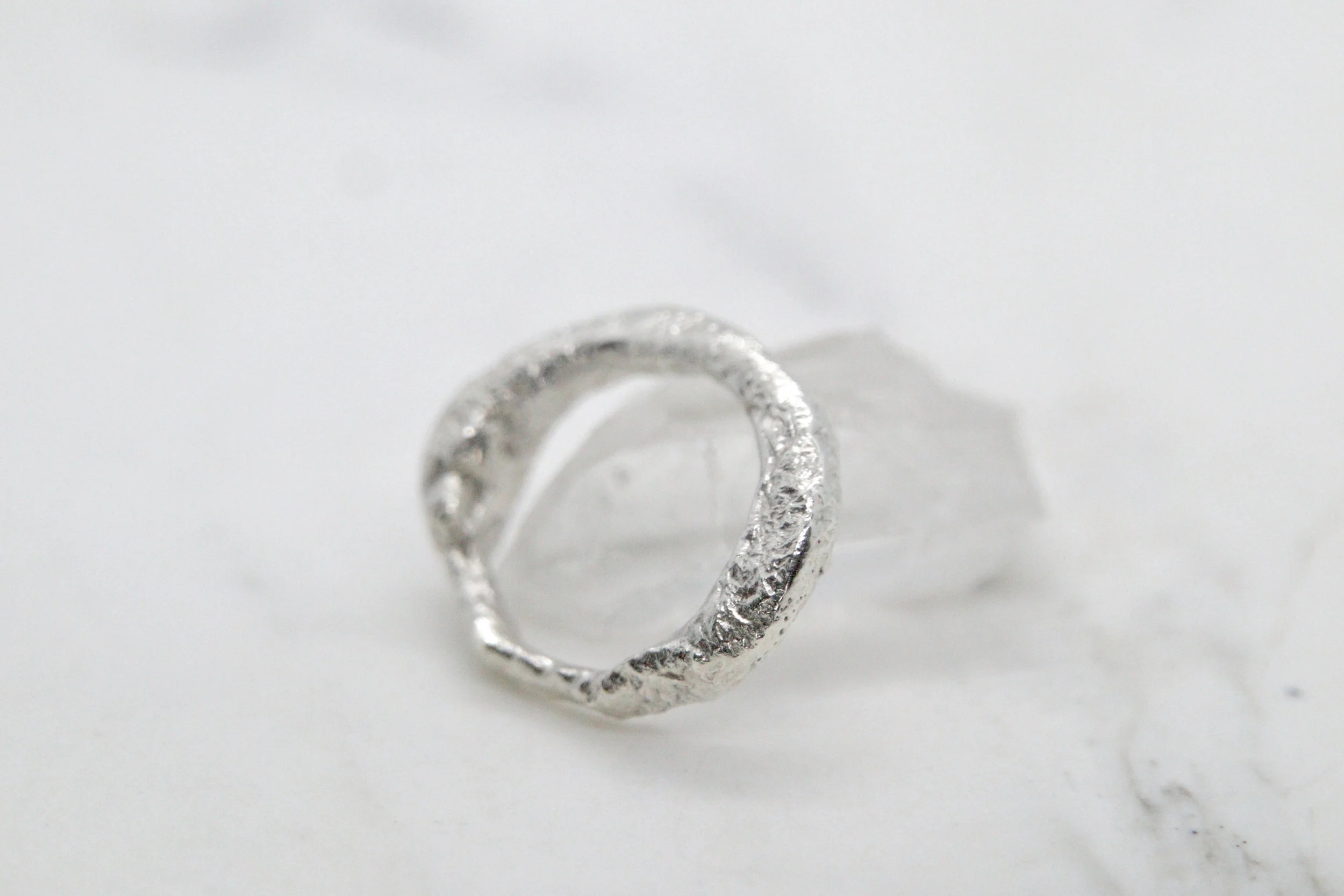 Gorgeous Irregular Sterling Silver Organic Form Ring