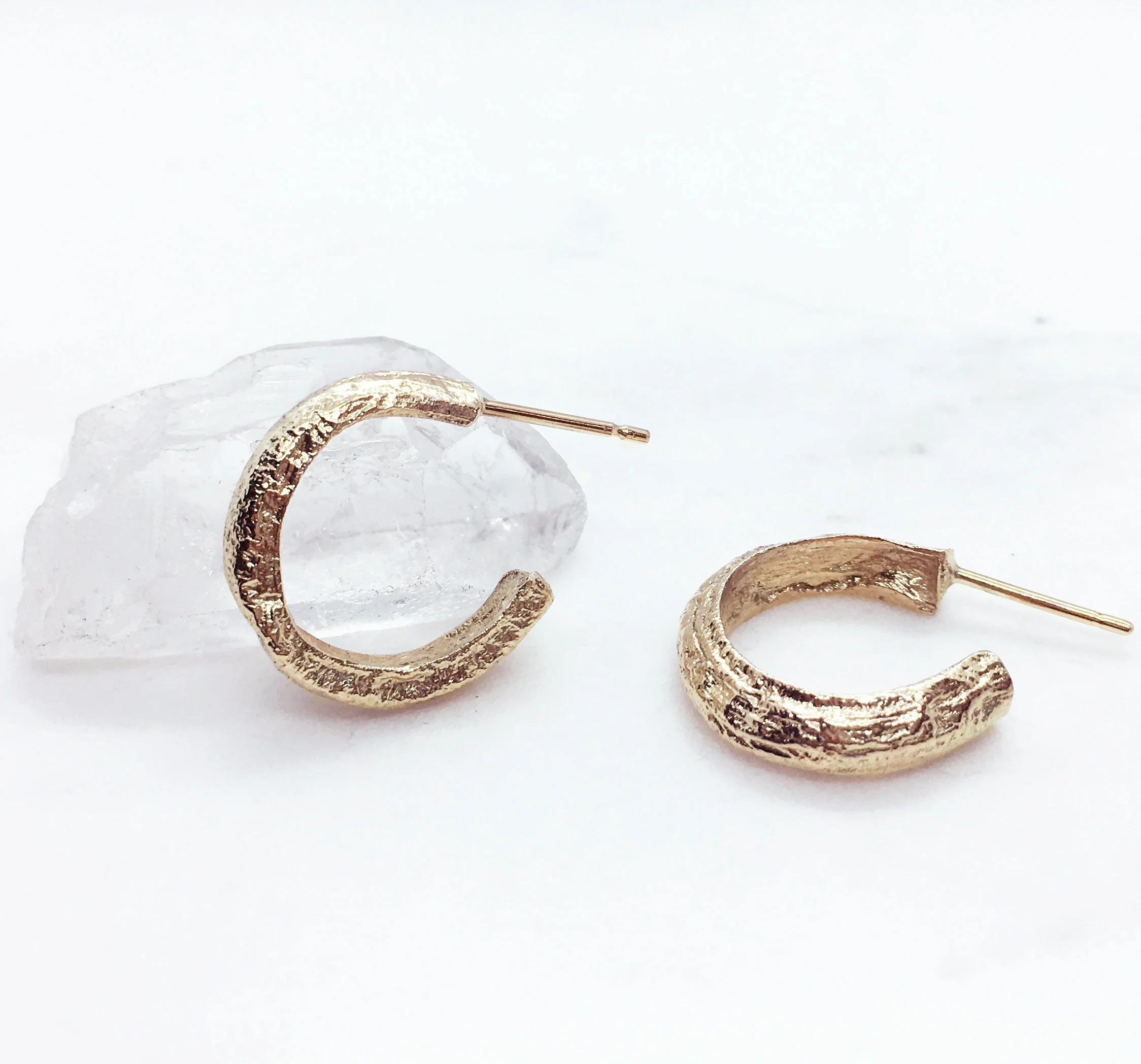 9ct Eco Gold Organic Form 3/4 Hoops