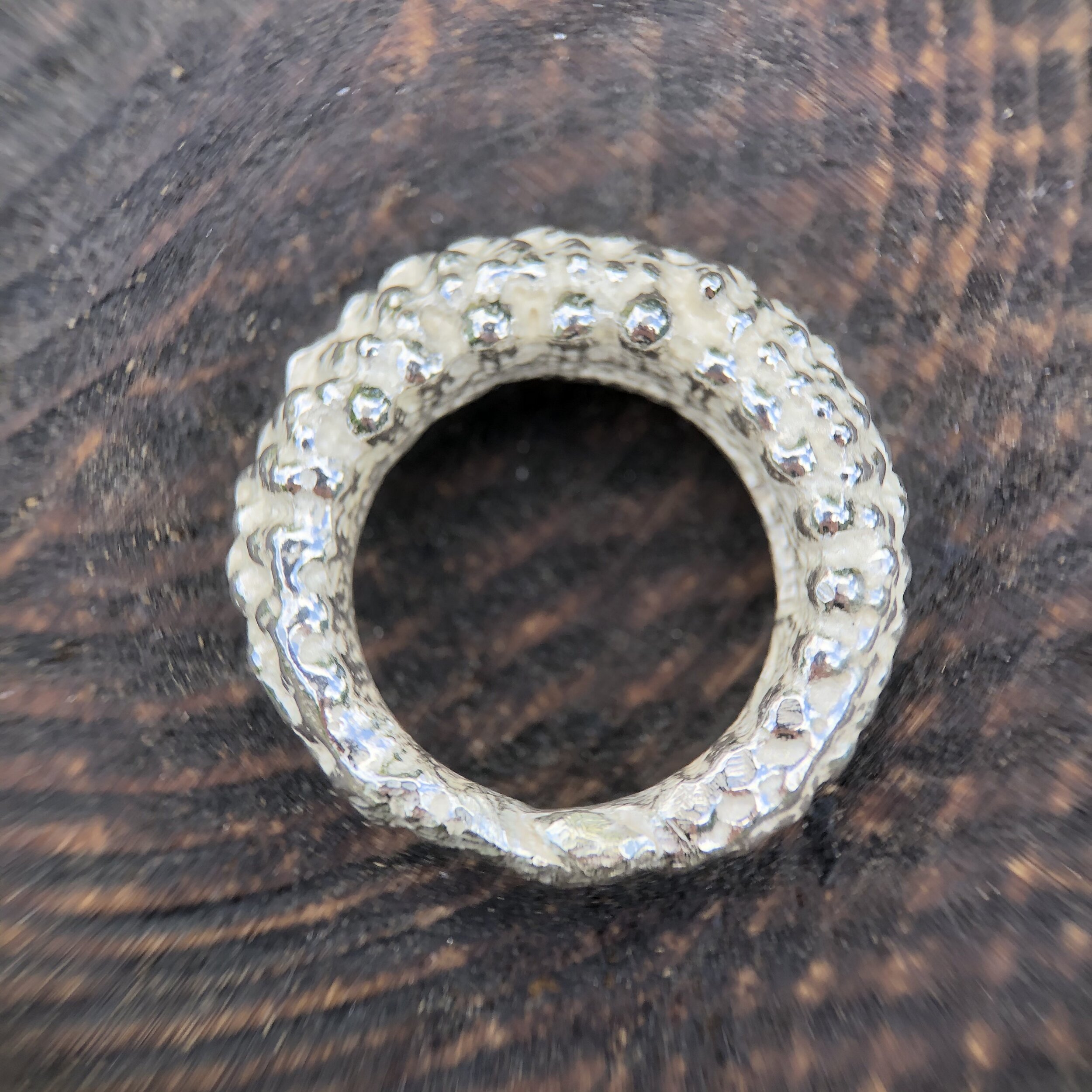 Sterling Silver Organic Cuttlefish Bobble Ring