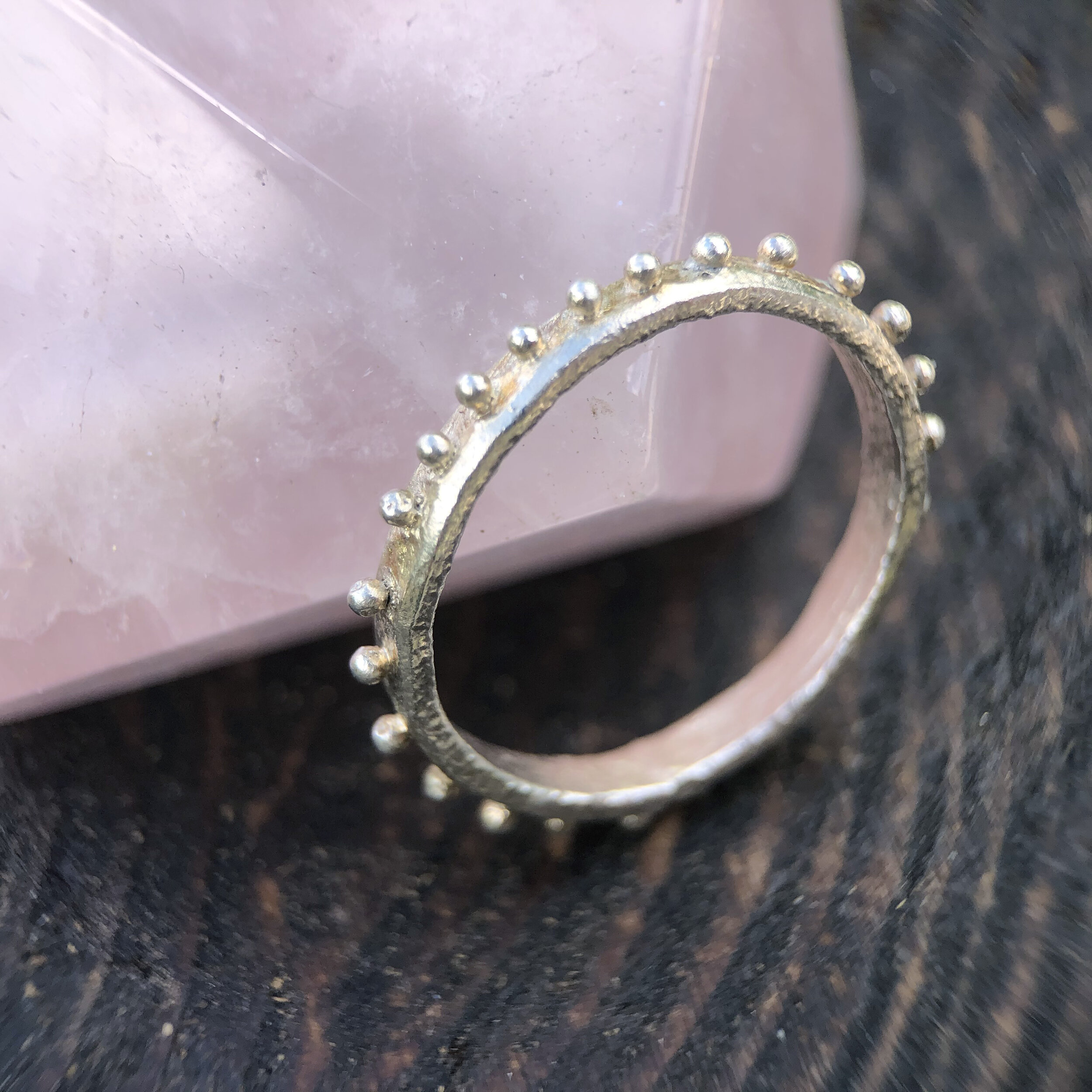 Spaced Grain Sterling Silver Textured Stacking Ring