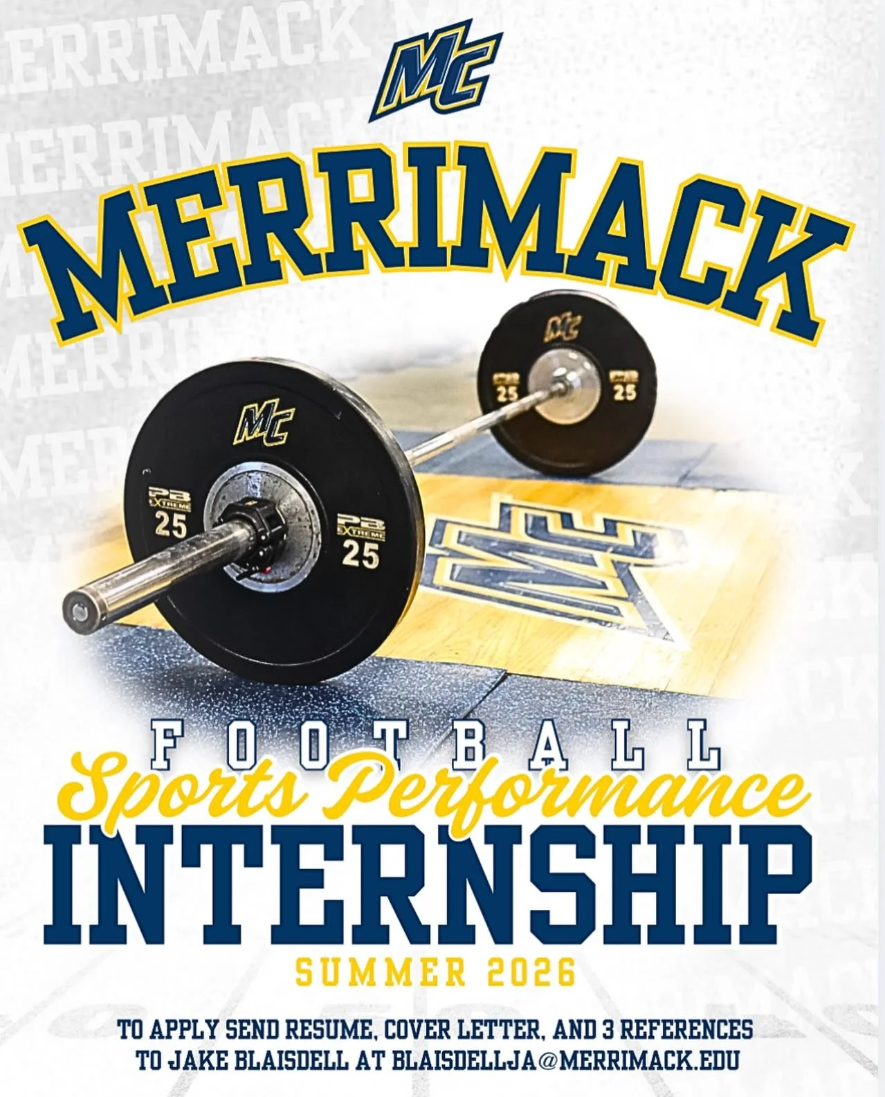 Merrimack College - Football Sports Performance Internship (Summer 2026)

Institution: Merrimack College 
Location: North Andover, MA
Level: Division 1
Type: Volunteer Internship (Unpaid)
Start Date: June 1st, 2026

Merrimack College Sports Performan