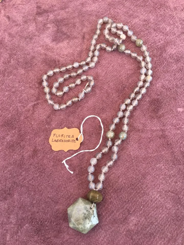 Florite and Labradorite Mala