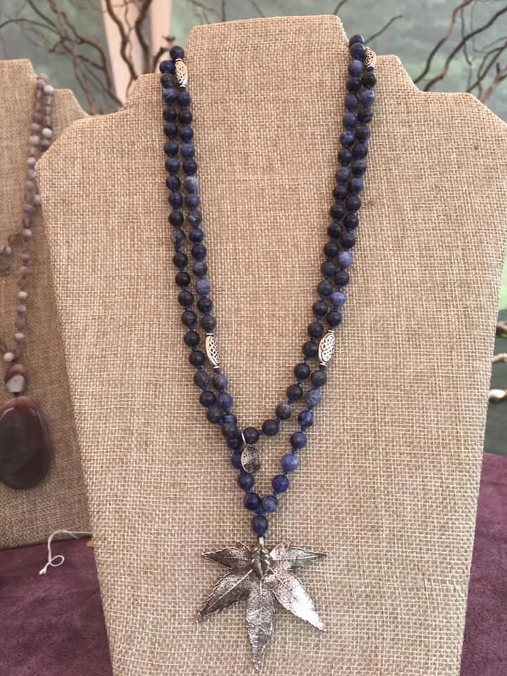 Sodalite Mala with Japanese Maple Accent