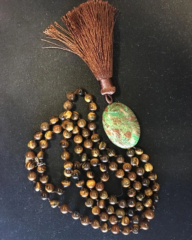 #mala #handknotted #tigereye #jasper #thestonymph