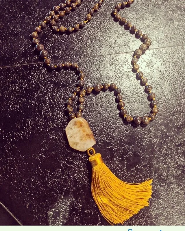 Gift for a good friend made from bronzite and citrine #thestonenymph #stonejewellery #mala #thebeadboutique