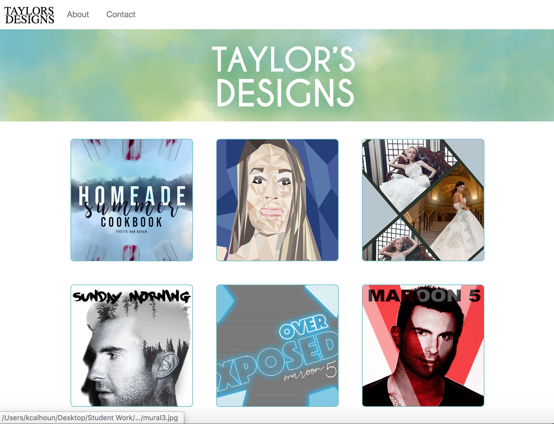 Responsive portfolio site created with Bootstrap elements and the Lightbox 2.0 JavaScript plug-in.