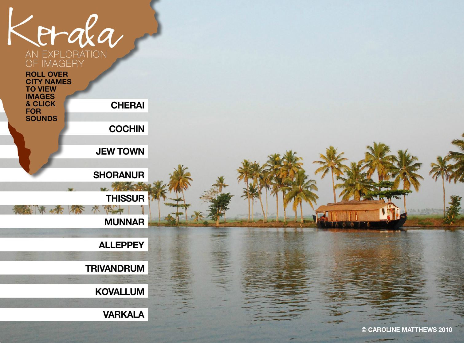 An interactive map/slideshow of a region of India.