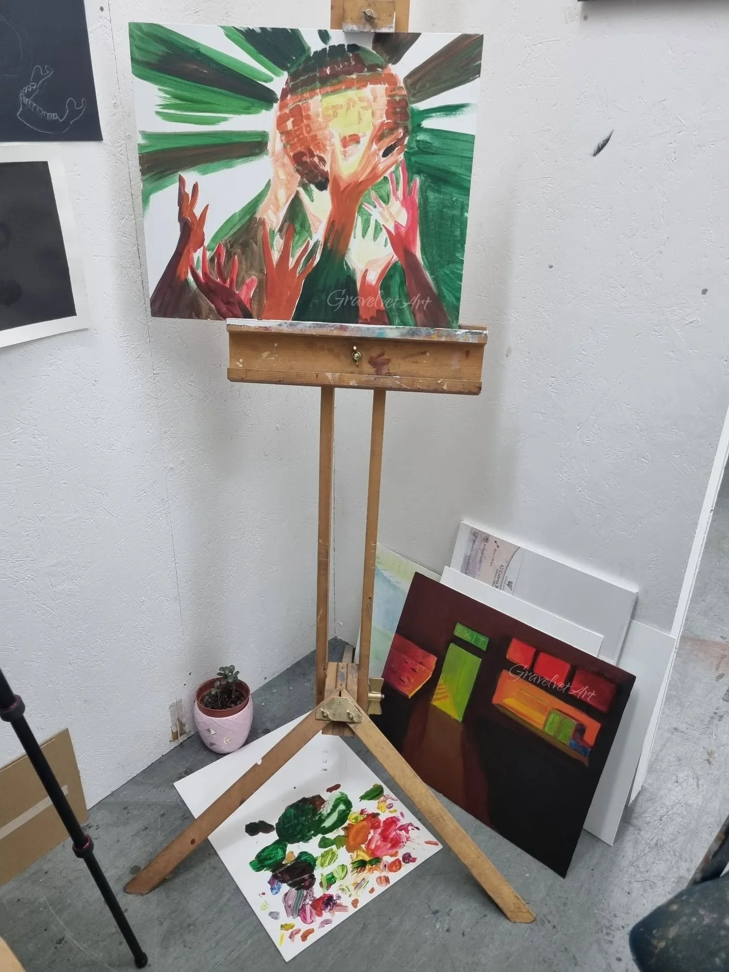 A new era of my art, I think. Building on the watercolours i did of various clubs. And building on the poster art ive been doing for Danse Macabre. Full oil paintings based on our local  night life 🖤🤍