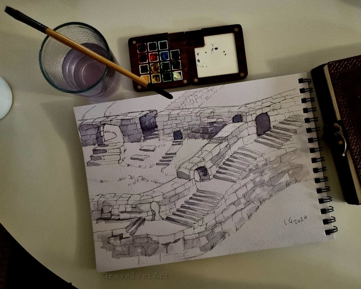 Still doodling endless series of stairs and Arches. Sometimes im not sure if I shoukd post them, as itd be more professional to focus exclusively on one project at a time instead of mixing up the night club scenes with the dreamscapes.
But im nkt tha