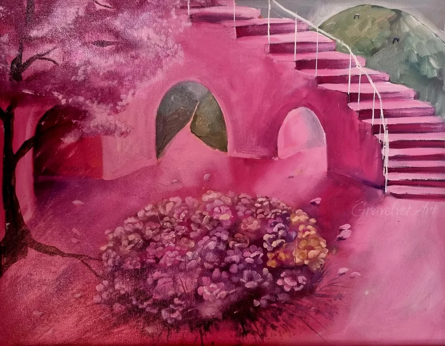 Bed of Flowers - oil and iridescent powder on canvas board.

Showing at @sixfootgallery spring show! 

#anclestialarch #paintingsofdreams