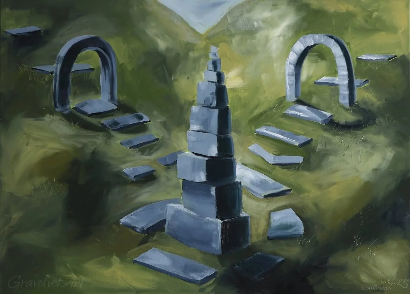 Twin Arches. Oil on canvas. 
Part of my "Have You Dreamt This" show at @sixfootgallery back in September.