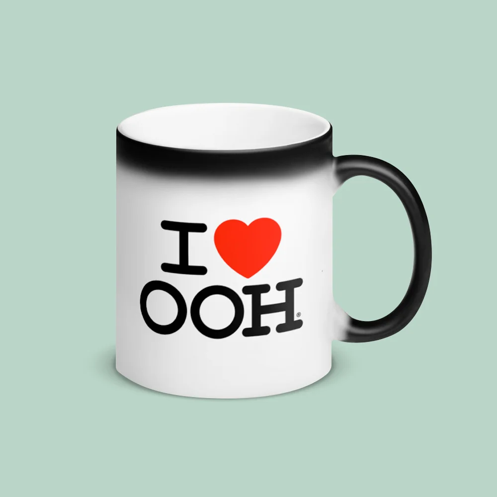 I Love OOH Matte Black Magic Mug