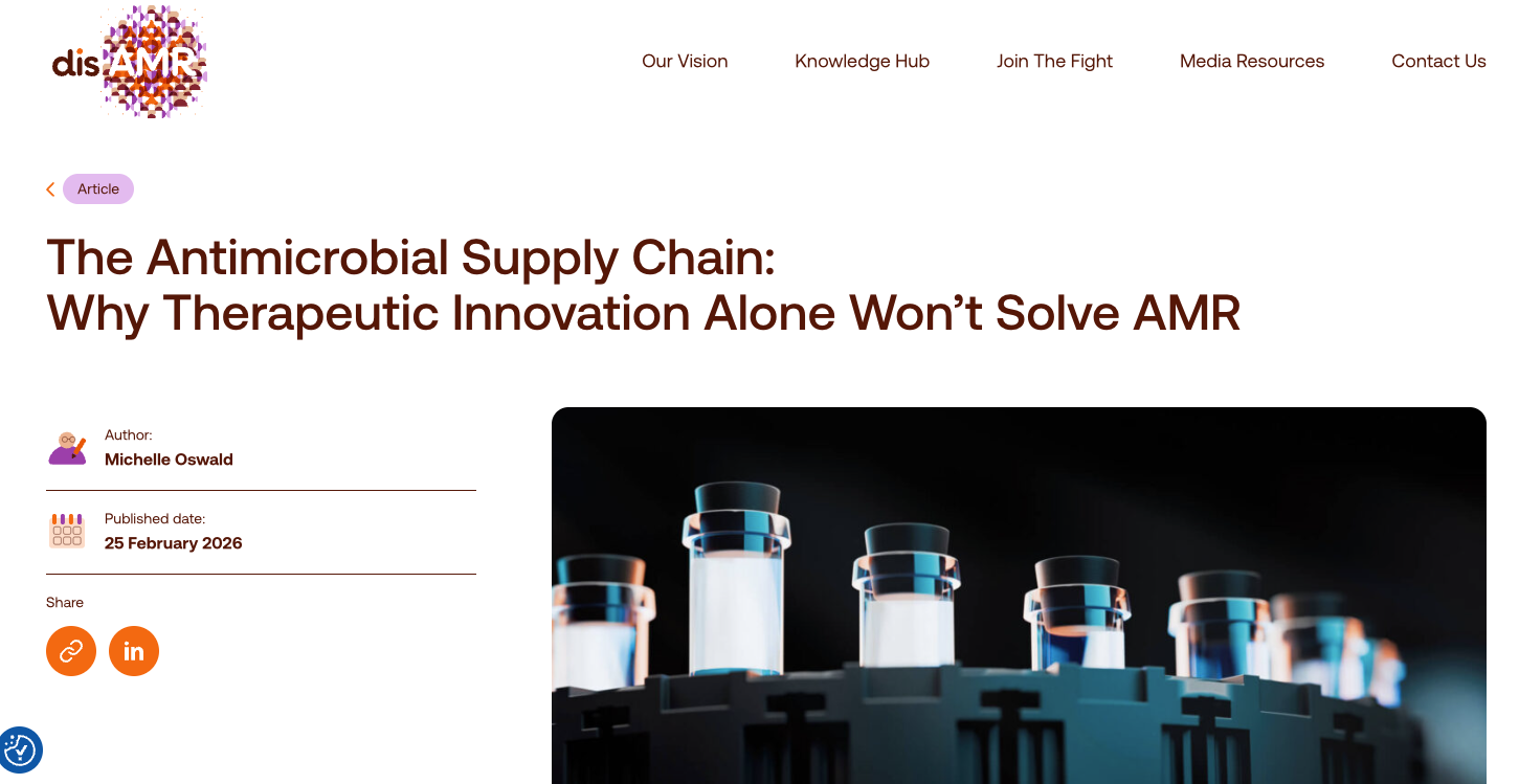 Long Form Article (By-Line): The Antimicrobial Supply Chain