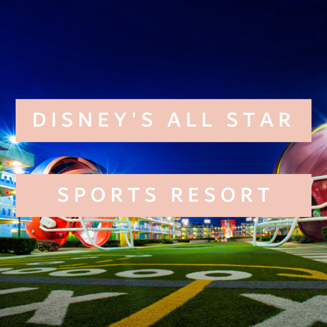 Disneys All Star Sports Resort Value Theming football tennis surfboard pool busy crowded football field turf cheerleading competitions quick service disney travel agent busy mom working mom family vacation