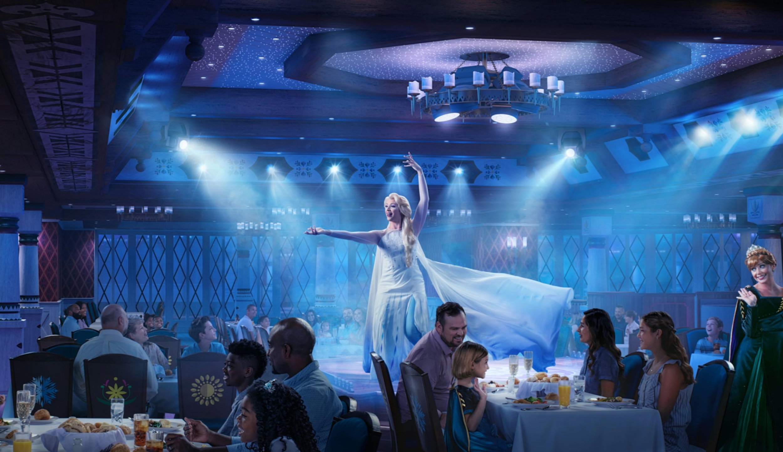 Arandelle Frozen Dining Adventure Disney Wish Cruise Anna Elsa Disney Travel Agent Family Vacation