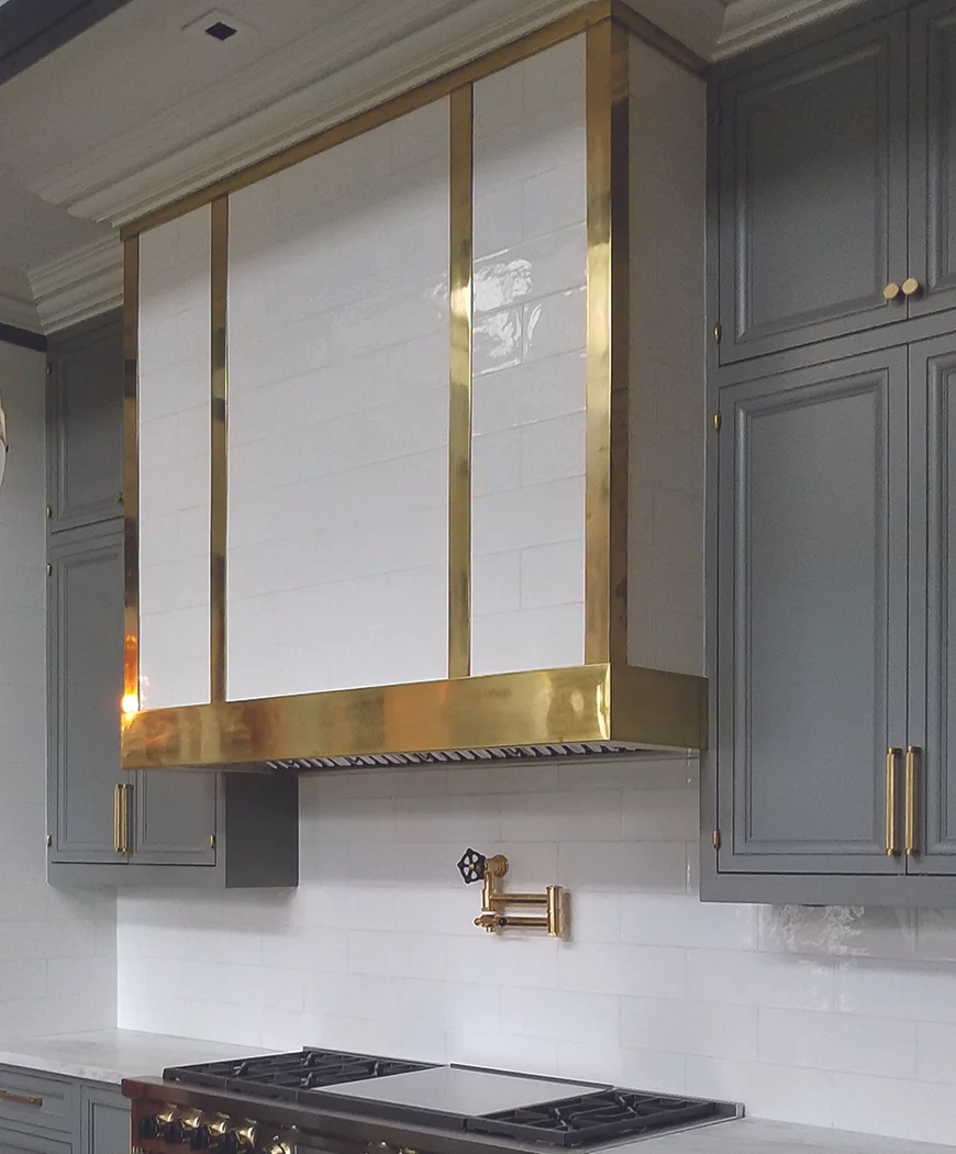 Ceramic with brass trim