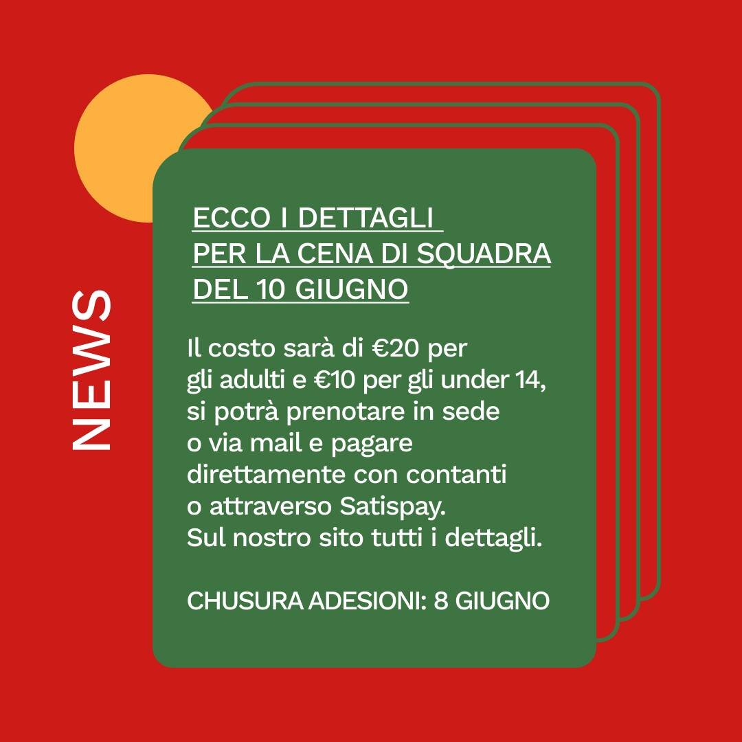 🚩
Ecco le info per la cena del 10 Giugno.

🧑🏻&zwj;💻
Visita www.tuchini.it per modalit&agrave; di prenotazione e pagamenti.

🚨
Hai tempo per prenotare il tuo posto fino all&rsquo;8 Giugno!

#tuccun