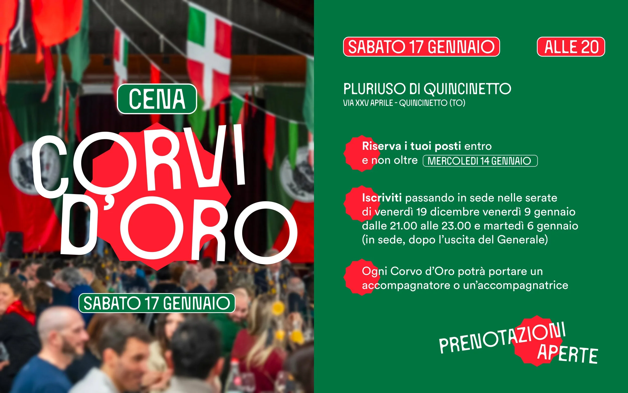 17 Gennaio 2026 | Cena Corvi d'Oro 2026