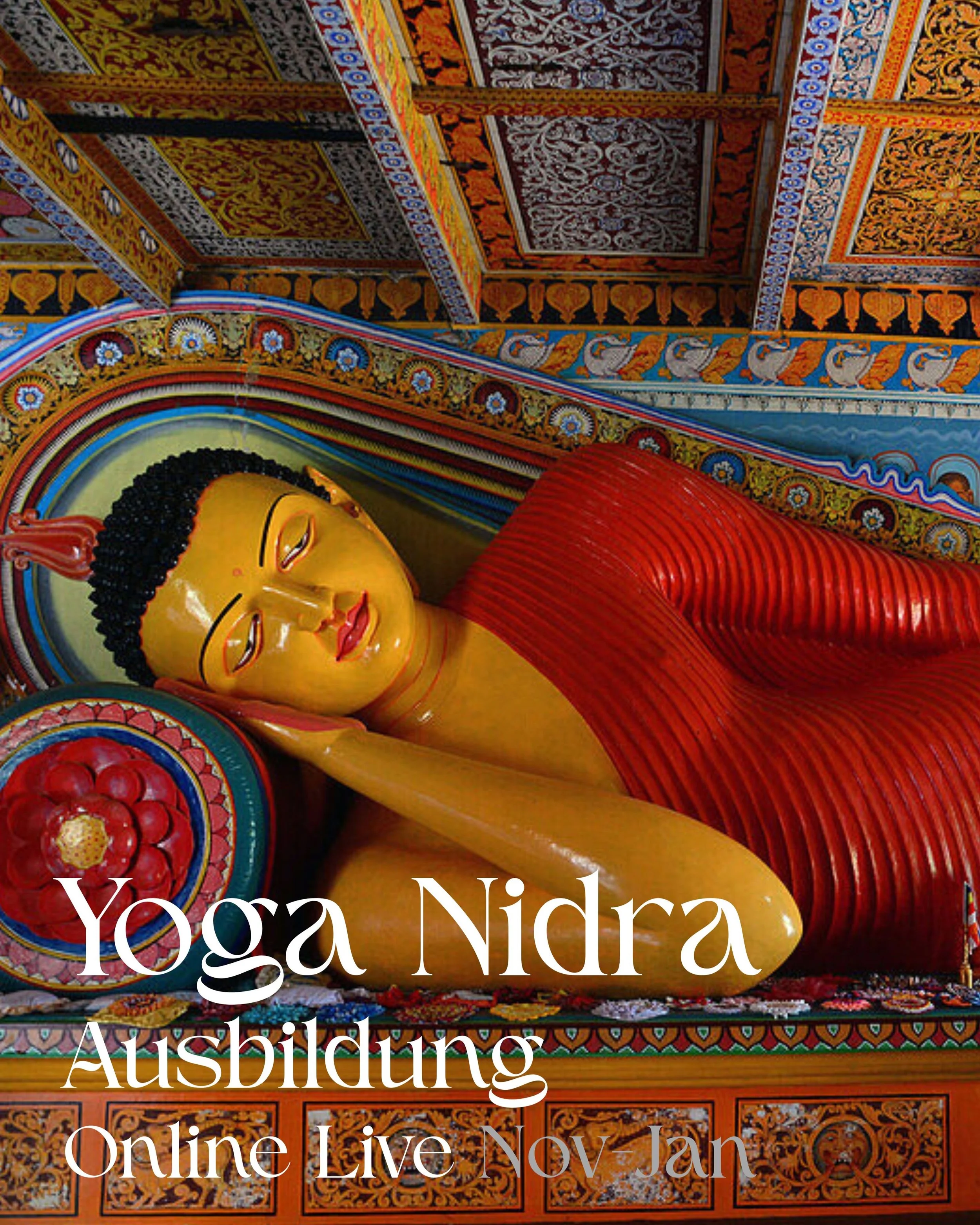 YOGA NIDRA Ausbildung Online mit Live Calls von Nov - Jan ✨ 

Yoga Nidra ist eine wunderbare und kraftvolle Praxis zur tiefsten Entspannung. Die Reise l&auml;dt Dich in einen Zustand vollkommener Ruhe und bewusster Entspannung ein. Du lernst, Dein Ne