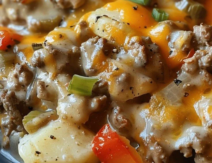 Philly Cheesesteak Potato Bake