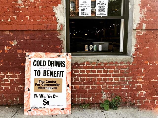 Our #FundraisingFridays Series continues...Come grab a beer for $5 or a piña colada for $10 and a @RoyalPalms staff-made protest sign! 100% of your purchases go to @CcAlternatives this week!