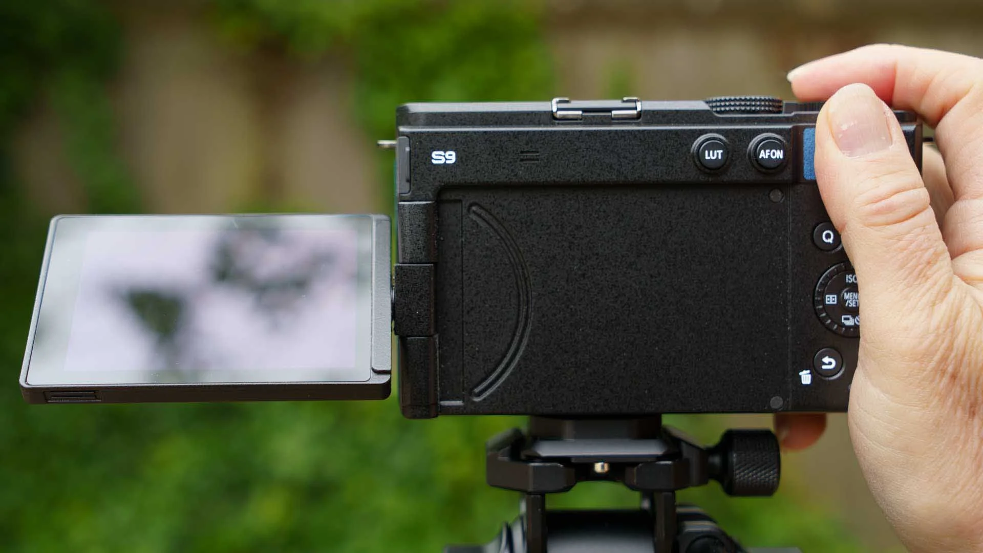 The Panasonic Lumix S9 is nicely-sized for smaller hands with all the controls on the right side of the back of the camera being within easy reach.