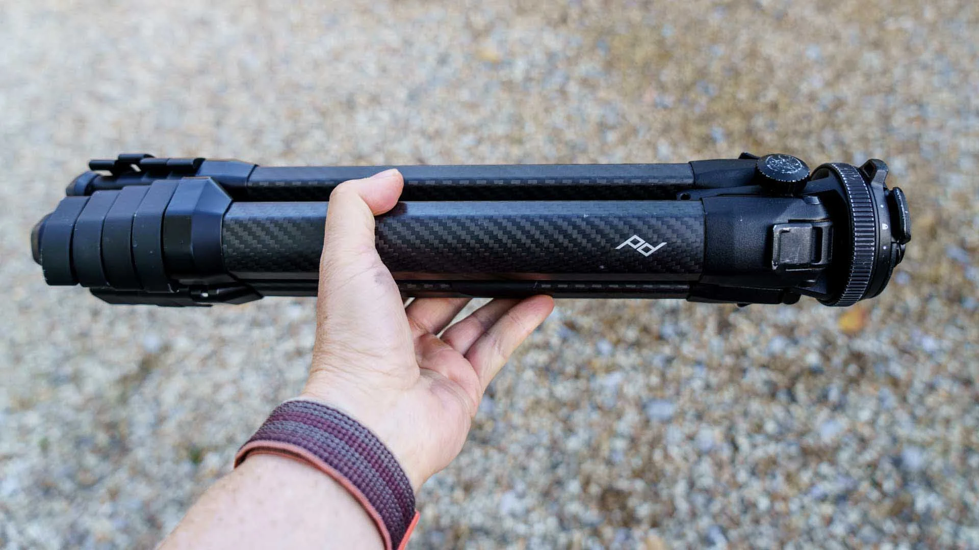  The carbon fibre Peak Design Travel Tripod. Both variants of the tripod pack down neatly, making them easy to transport. 