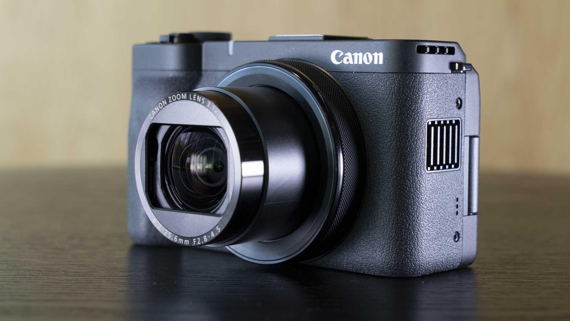 The Canon PowerShot V1 has vents for the built-in fan to expel heat.