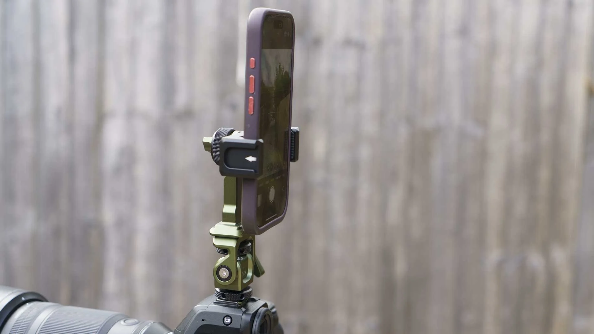  I mounted the 3 Legged Thing Monty 1 on a Nikon Z8 and attached a 3 Legged Thing Phil to enable me to mount my iPhone on top of the camera. That could be useful for shooting upright images while the camera is in landscape orientation, or recording video on the phone and shooting stills on the camera. 