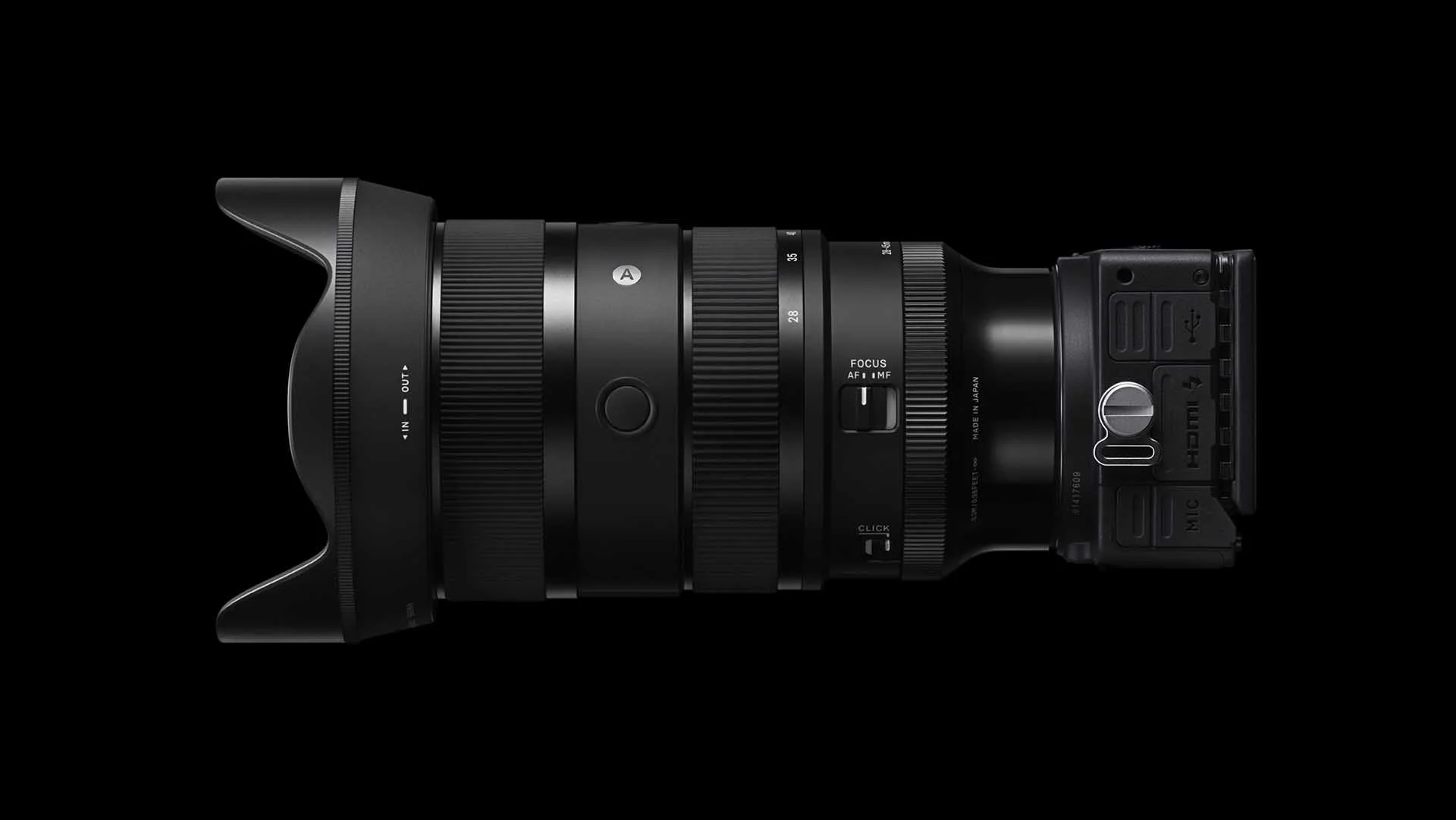  The Sigma 28-45mm F1.8 DG DN Art lens is shown here on the full-frame Sigma fp camera. 