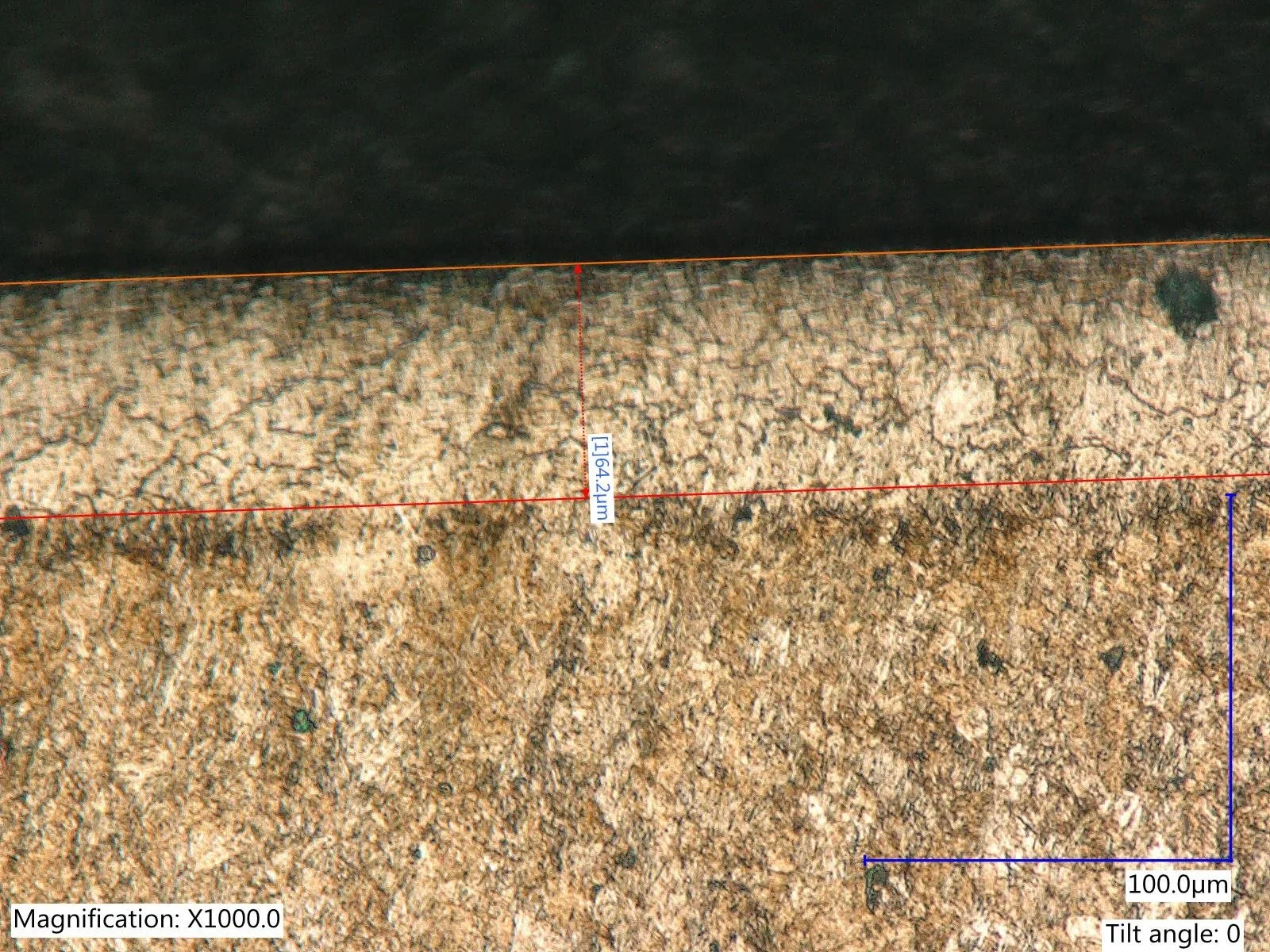 Forging die cross section with a nitride layer